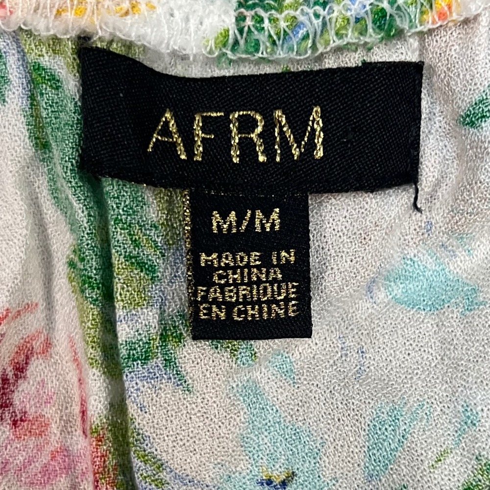 AFRM Floral Smocked Crop Top‎ Long Balloon Sleeve Cottagecore Festival Medium - Picture 5 of 7